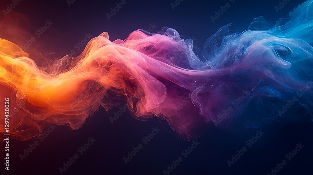 Fototapeta premium Abstract Colorful Smoke Wave Design Background