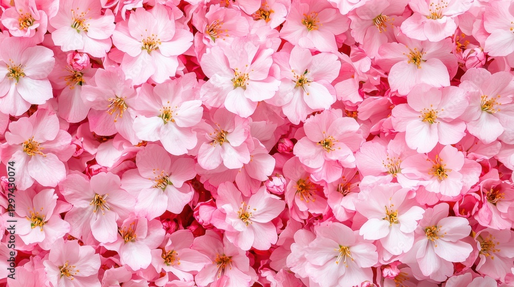 Vibrant Pink Cherry Blossom Floral Pattern Background with Soft Pastel Petals and Dreamy Springtime Atmosphere Vibrant Pink Cherry Blossom Floral Pattern Background with Soft Pastel Petals and Dreamy Springtime Atmosphere