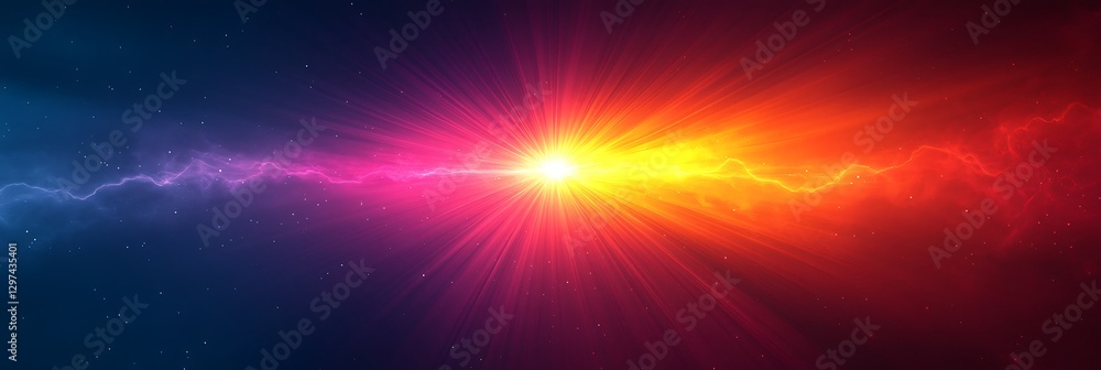 Obraz premium Cosmic Energy Collision A Radiant Celestial Event