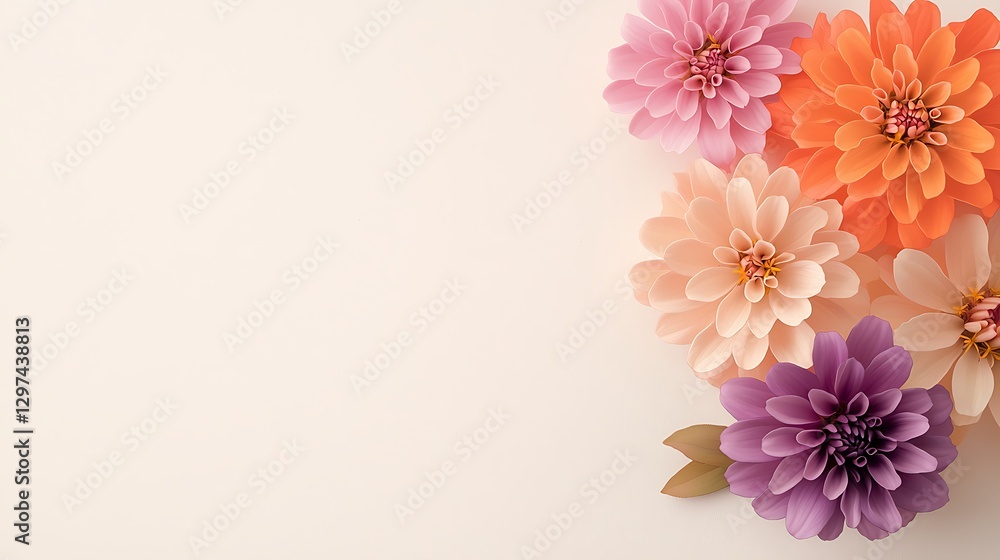 Obraz premium Nature's beauty a decorative art display of bright floral arrangements and close-up views