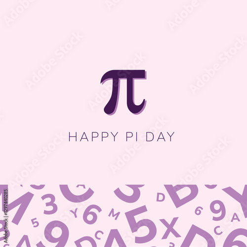 happy pi day illustration. celebrating national pi day