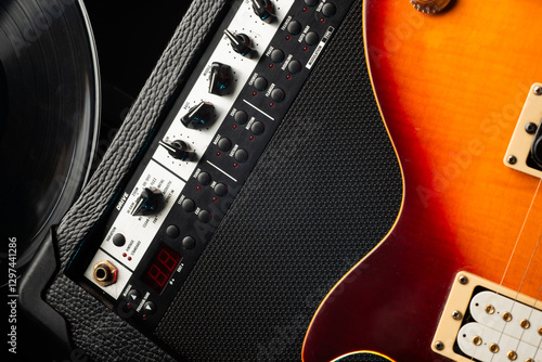 Photography abstract music background with instruments