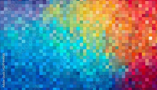 Pixel art clean vivid rainbow colors colorful abstract pattern.