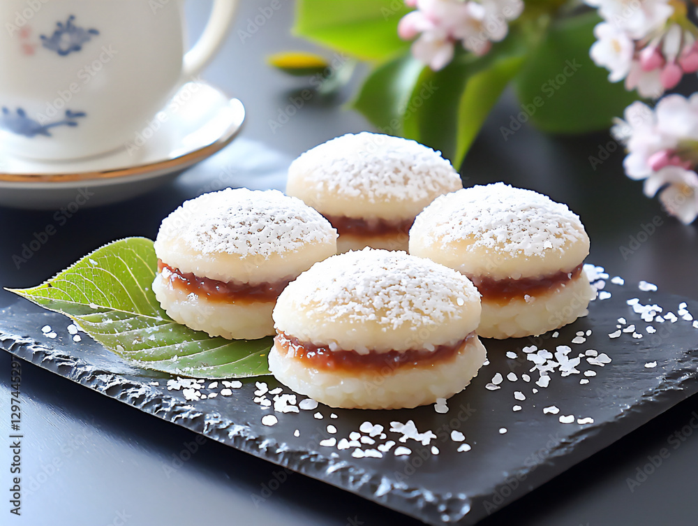 matcha red bean sakura mochi matcha red bean sakura mochi