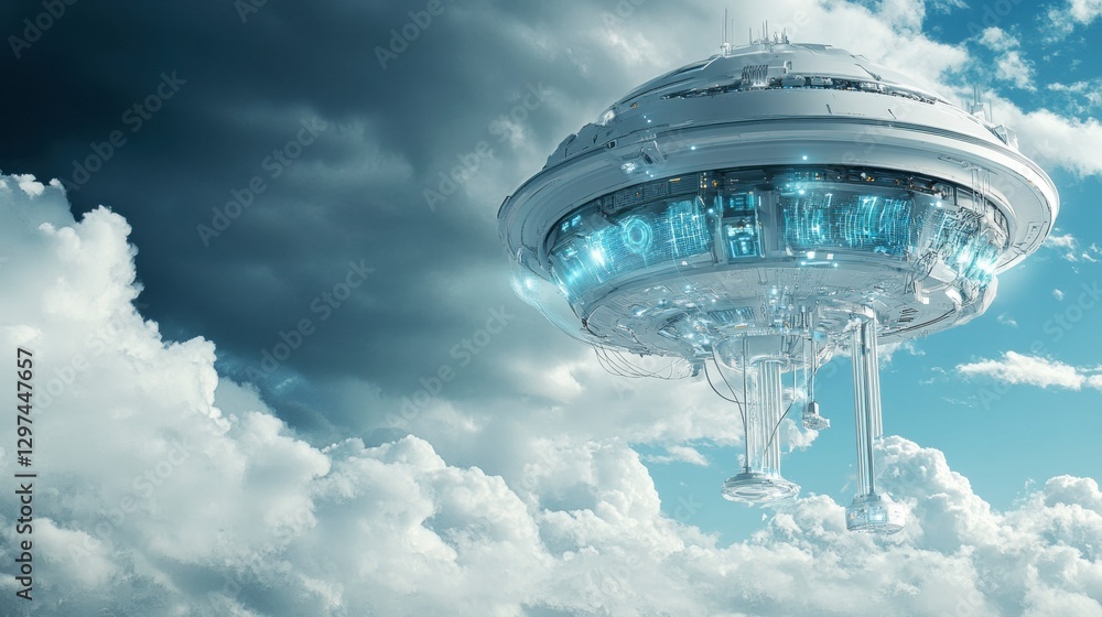 Futuristic Cloud City: A mesmerizing glimpse into a utopian future, as a gleaming, high-tech city hovers serenely among the clouds. Futuristic Cloud City: A mesmerizing glimpse into a utopian future, as a gleaming, high-tech city hovers serenely among the clouds.