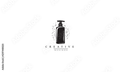 Shaving foam bottle vector black icon white background