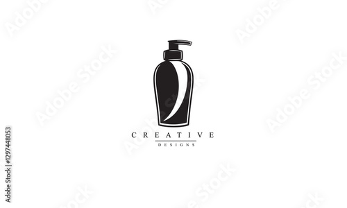 Shaving foam bottle vector black icon white background