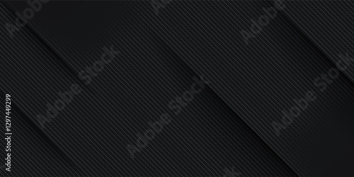 Dark black neutral abstract background for presentation design. Simple black abstract banner background