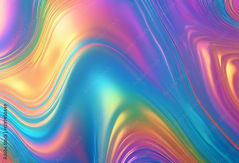 Fototapeta premium Iridescent neon background, Holographic rainbow foil iridescent texture abstract hologram background, Abstract soft pastel colors 