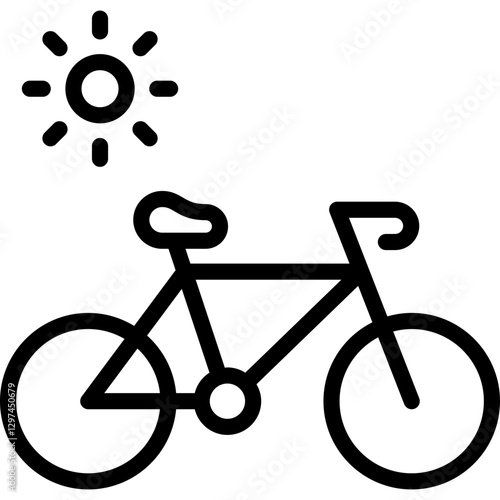 bike icon illustration design with outline