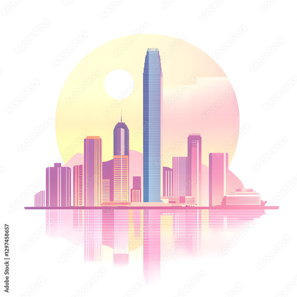 Obraz premium Famous City Skyline - Hongkong