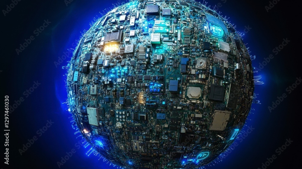 Obraz premium Digital Globe of Technology