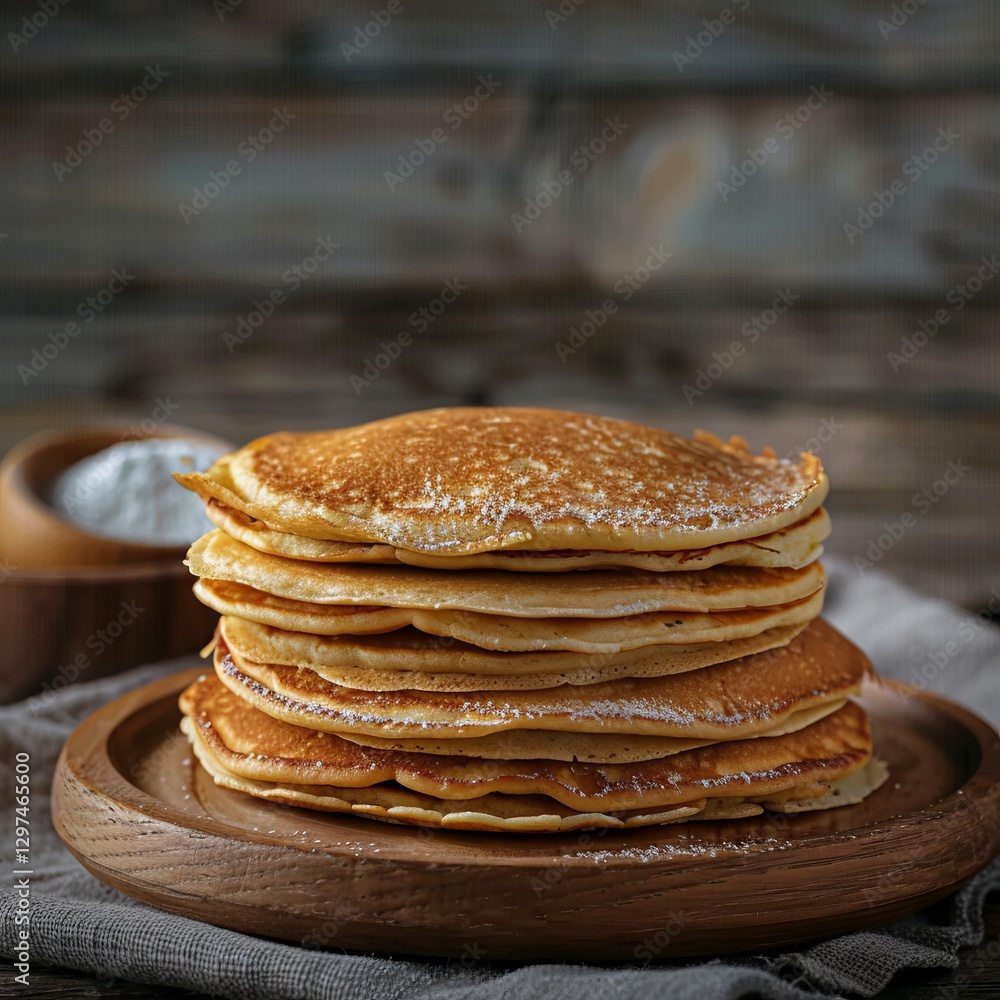 Pancakes dessert stand on a decorated table in a plate photo Pancakes dessert stand on a decorated table in a plate photo