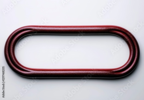 Flat Oval Red Loop Shape on Smooth Light Background