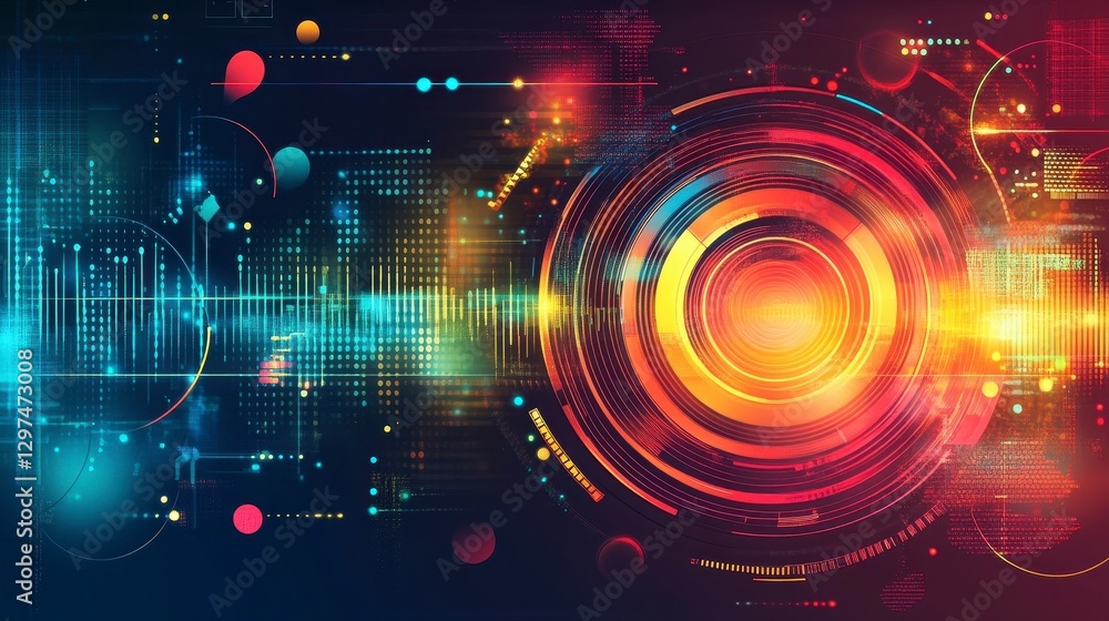 Fototapeta premium Abstract Colorful Digital Background