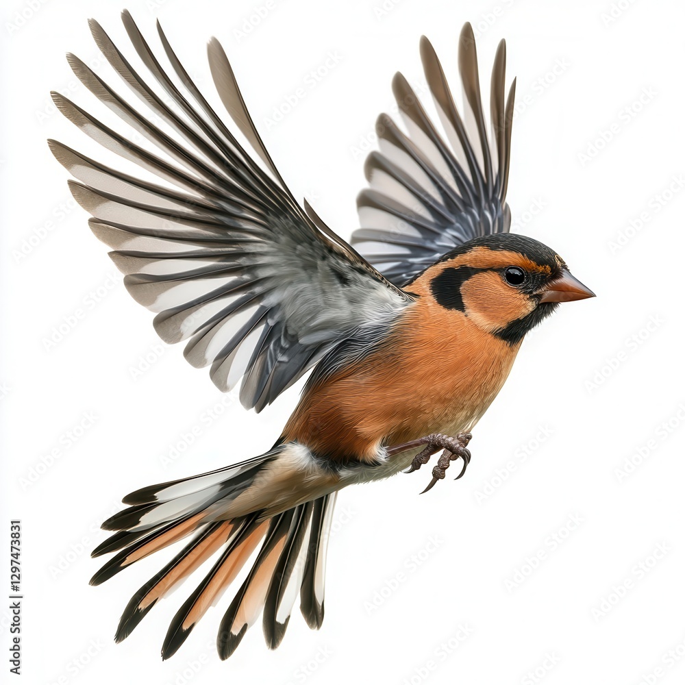 Fototapeta premium Colorful Bird in Mid-Flight