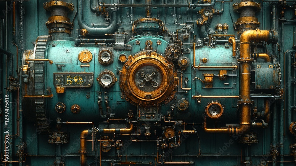 An intricate detailed depiction of a complex machine construction An intricate detailed depiction of a complex machine construction