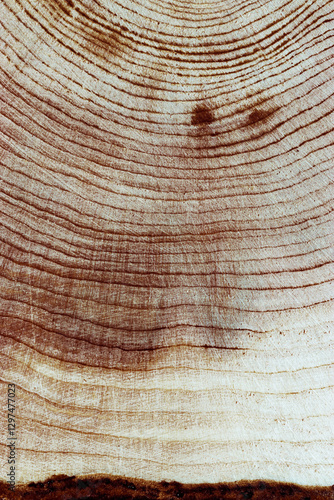 Wooden annual rings texture natural background, waves shape of timber tree as minimal nature pattern. Cross-section of juniper. Wood aesthetic texture fon, environmental design, vertical