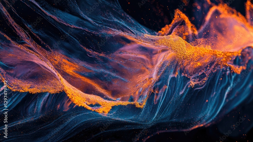 Fototapeta premium A fresh and dynamic splash of water on a dark background, creating an abstract visual that showcases the beauty of motion and clarity