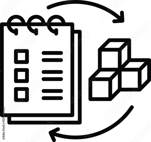 Training Modules icon line vector illustration

