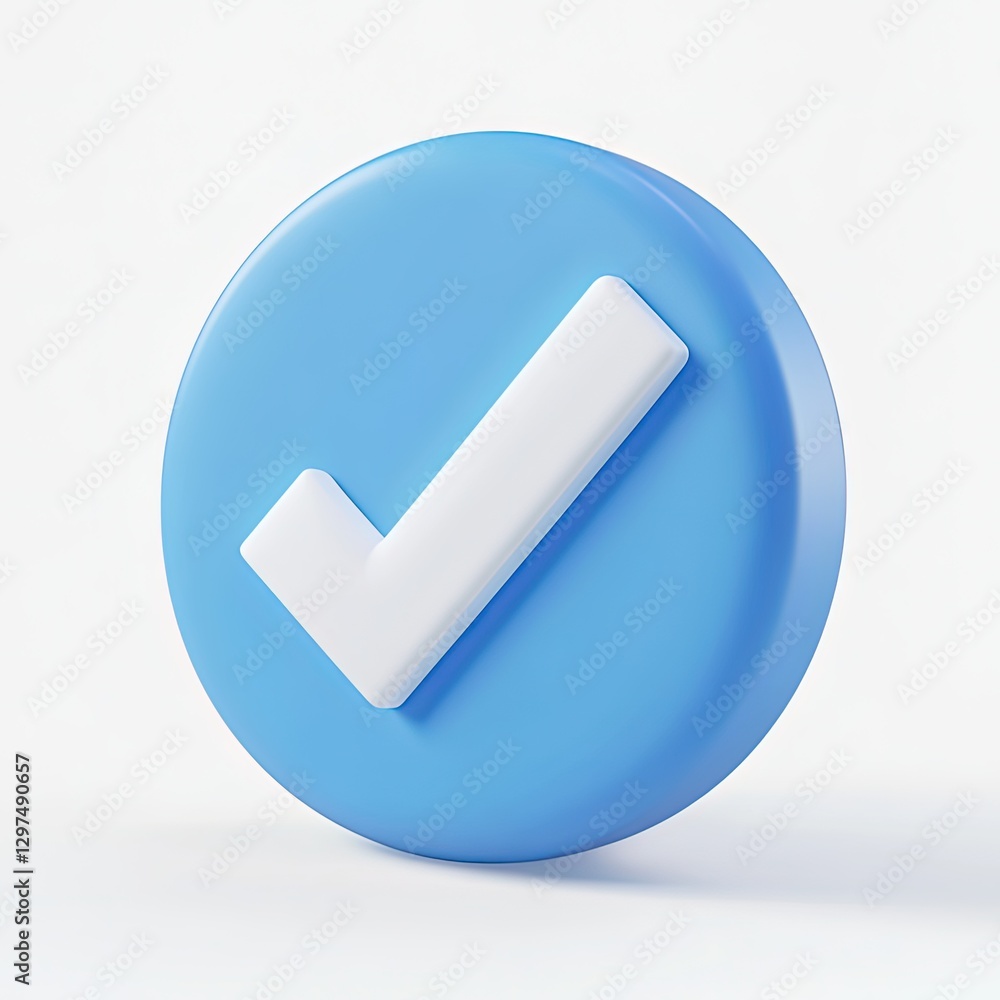 3D Verified Checkmark Illustration Icon