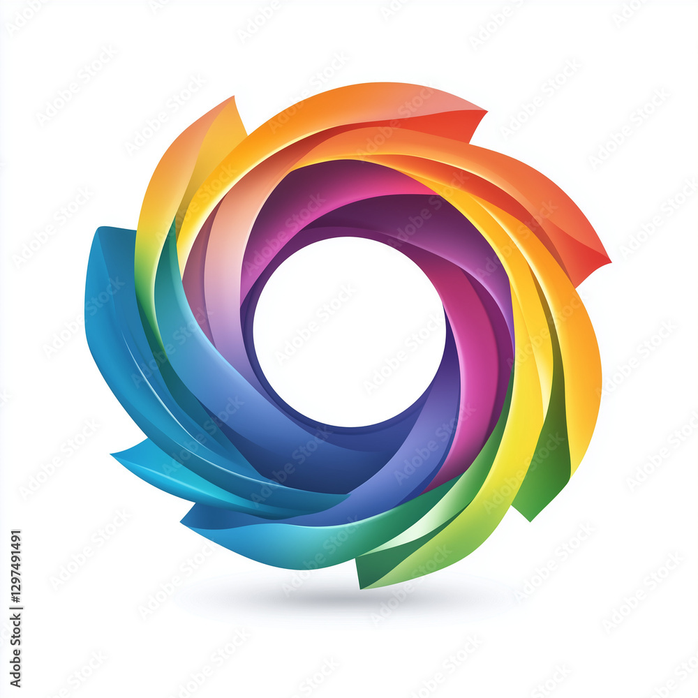 Obraz premium rainbow colors spiral isolated in white