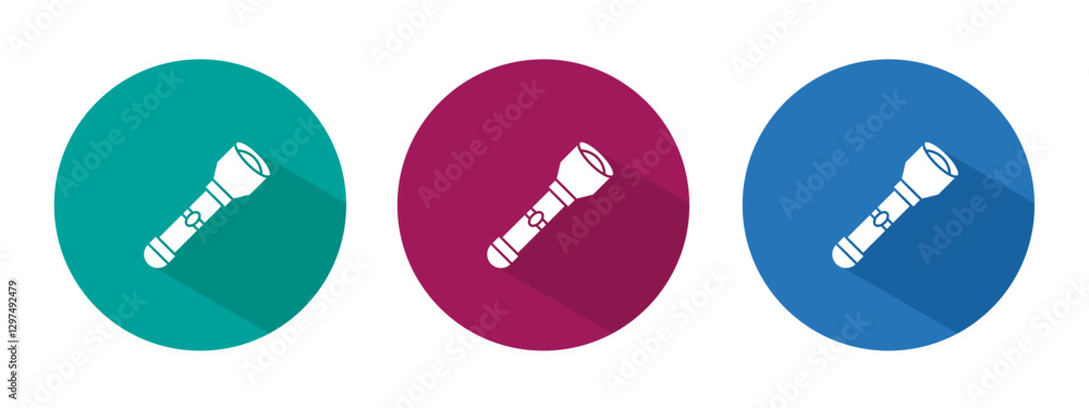 Icon for flashlight vector illustration in flat. Icon for flashlight vector illustration in flat.