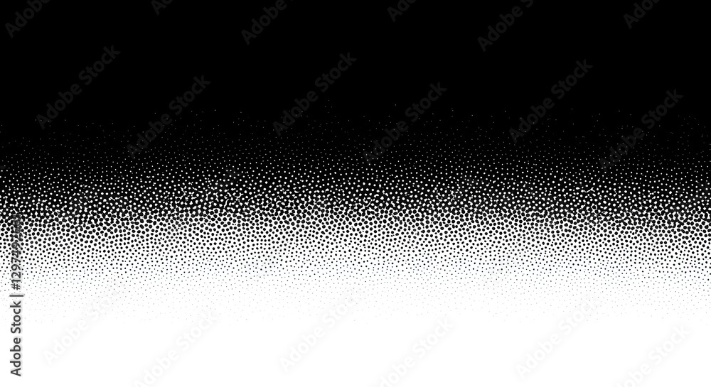 Fototapeta premium Tekstura gradientu grunge noise. Brudne tło ziarna. Wzór brudnego żwiru. Czarno-biała losowa tekstura kropek na plakat, baner, Kropkowa nakładka półtonowa. Tapeta z piaskowym pyłem i zniszczeniem. 