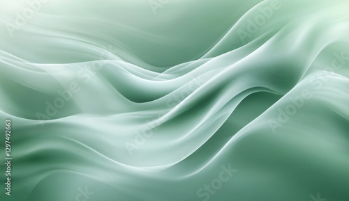 Wallpaper Mural Abstract flowing green and white fabric background Torontodigital.ca