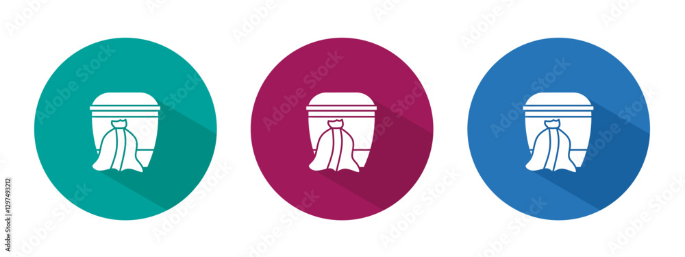 Icon for trash vector illustration in flat. Icon for trash vector illustration in flat.