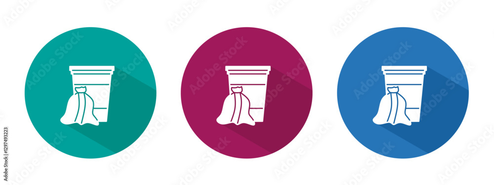 Icon for trash vector illustration in flat. Icon for trash vector illustration in flat.
