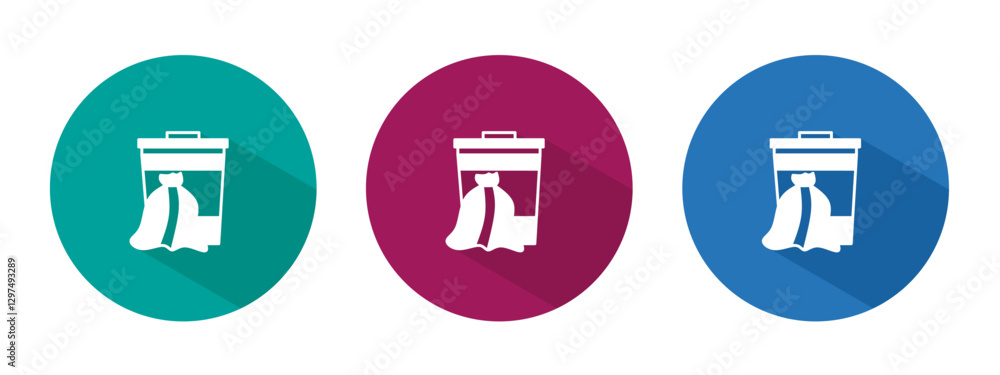Icon for trash vector illustration in flat. Icon for trash vector illustration in flat.