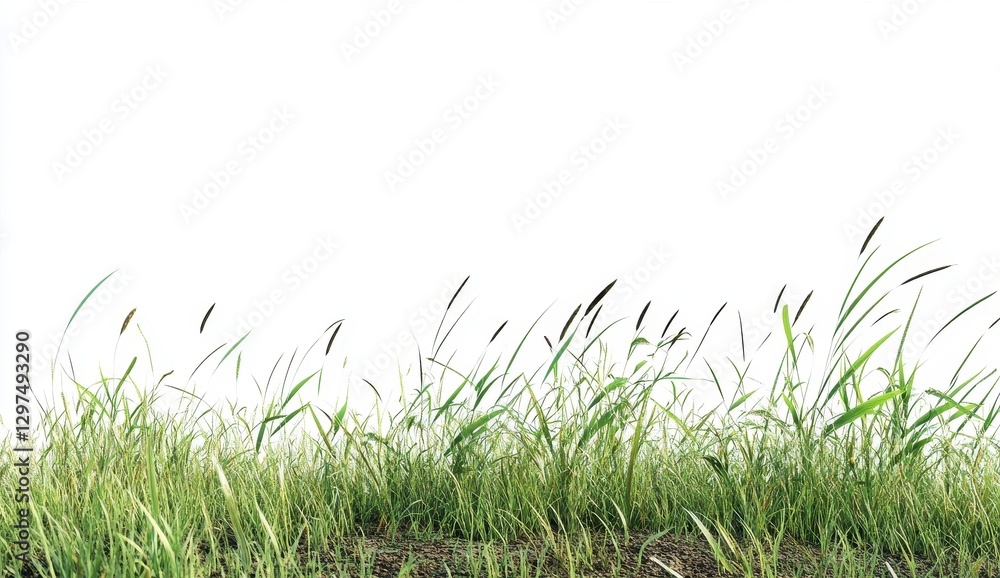 Fototapeta premium Lush Green Grass Field Landscape