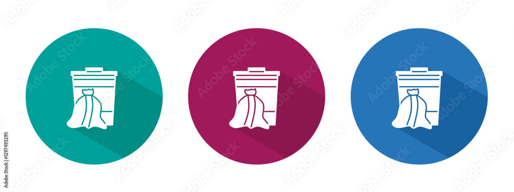 Icon for trash vector illustration in flat. Icon for trash vector illustration in flat.