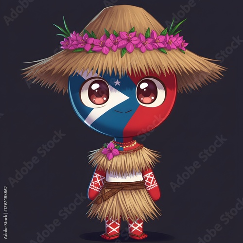 Chibi Puerto Rican Cultureball � Adorable Representation of Cultural Heritage photo