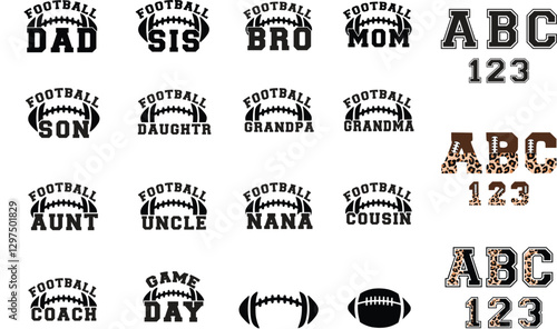Football, mom, Player, Team, american flag, design, dad, family, brother, sister, aunt, grnadma, tow three players, custom name, usa flag, nana, steepdad, son, game day, font, alphabet letters, cousin