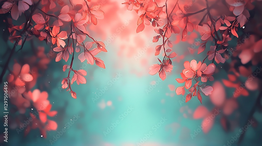 Blossoming nature enchanting flora and flowers in a dreamy ambient environment Blossoming nature enchanting flora and flowers in a dreamy ambient environment