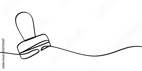 continuous line drawing of stamp symbol. abstract line art illustration