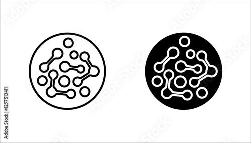 icon set of Probiotics bacteria, on isolated white background.