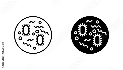 icon set of Probiotics bacteria, on isolated white background.