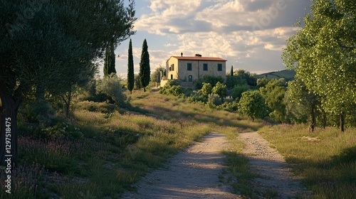 Spectacular Val d'Orcia Valley Tuscany Italy Landscape in Ultra High Detail photo