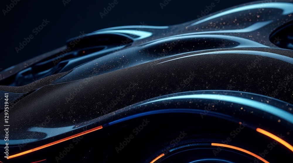 Fototapeta premium A car with a black body and orange and blue lights