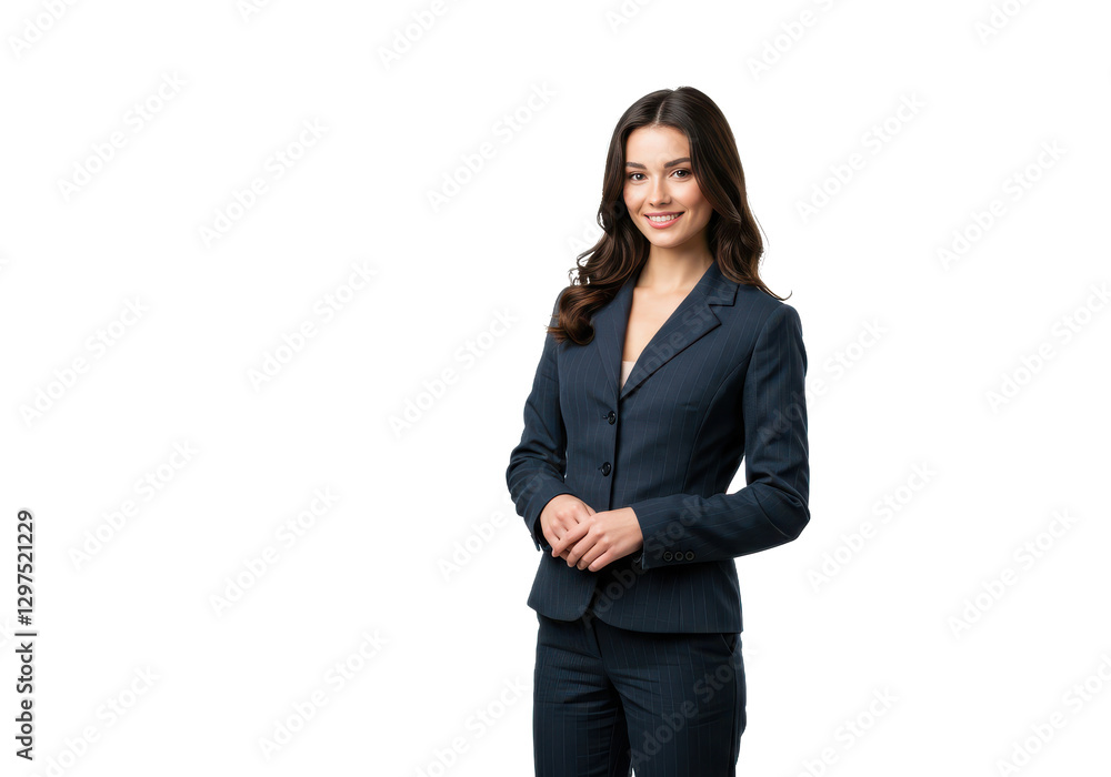 Elegant brunette young businesswoman isolated on transparent, White background Elegant brunette young businesswoman isolated on transparent, White background