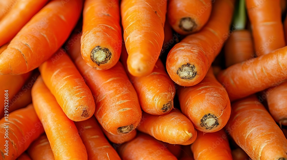 A close up image of many orange fresh carrots A close up image of many orange fresh carrots