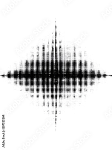 Black halftone vector sound waves flow isolated on a white background. Waveform pattern for music, dicta phone, podcast, voice message, or social media background. Eps 10. photo