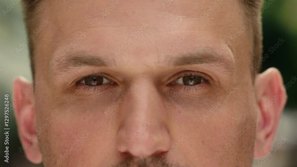 Eyes close up dark iris human eye open Caucasian man cropped view eyesight guy outdoors clear vision health laser correction medicine gaze blink face skin care male facial portrait in city outside Eyes close up dark iris human eye open Caucasian man cropped view eyesight guy outdoors clear vision health laser correction medicine gaze blink face skin care male facial portrait in city outside