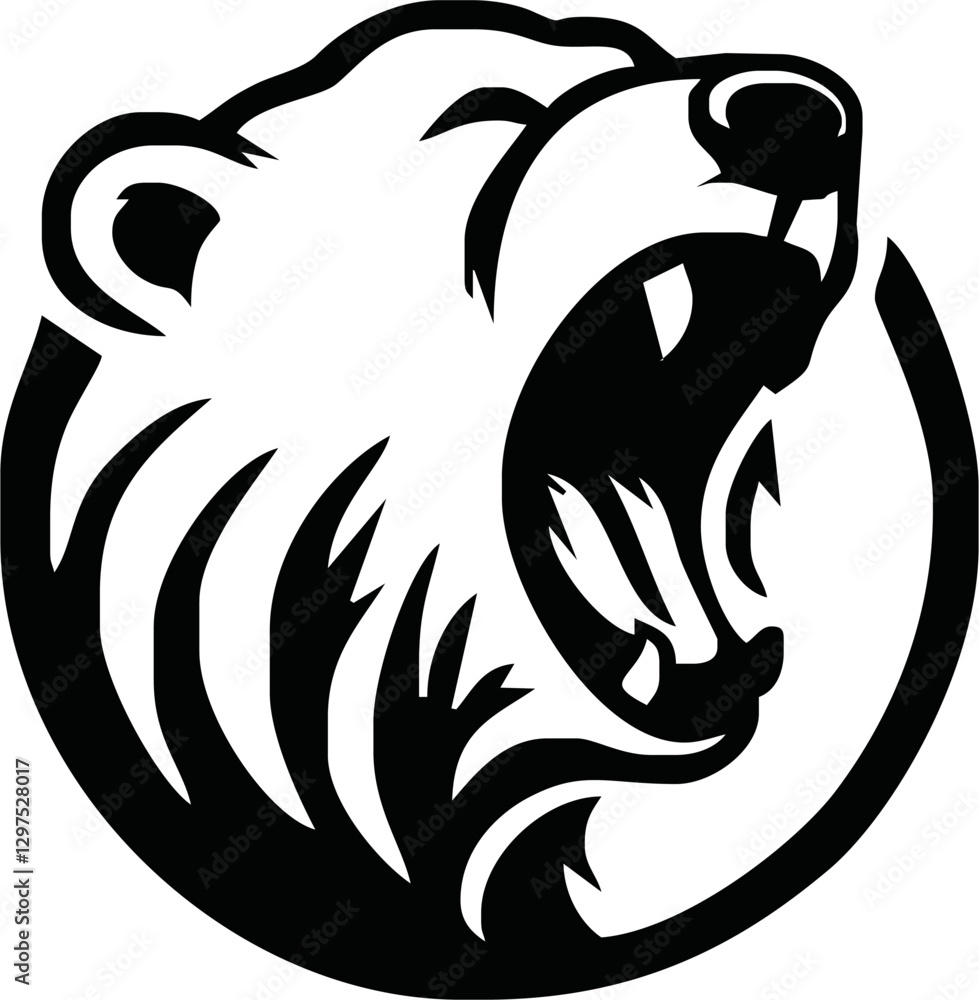 Obraz premium angry head polar bear vector ilustration for macsot, logo