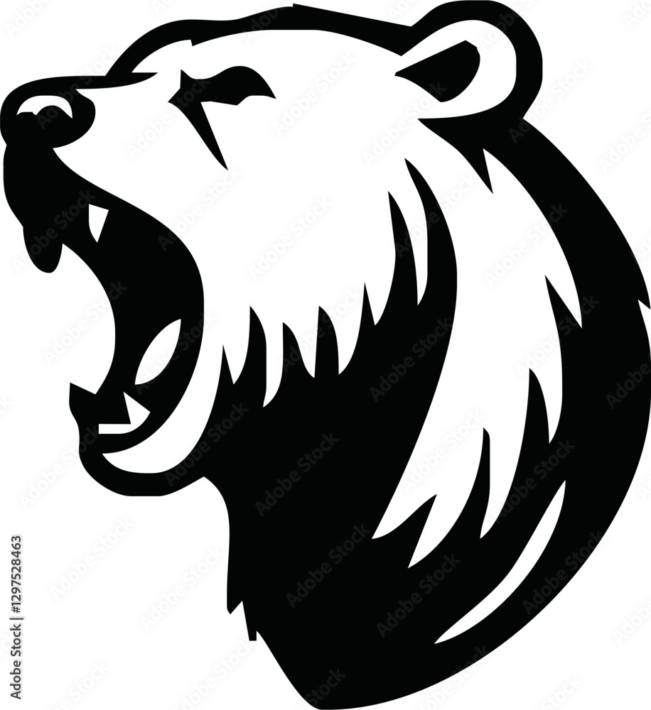 Fototapeta premium angry head polar bear vector ilustration for macsot, logo