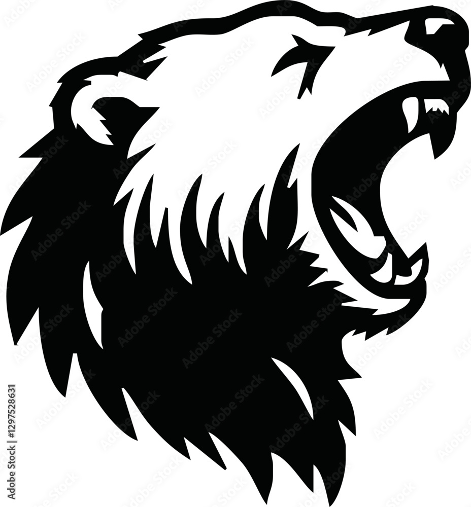 Fototapeta premium angry head polar bear vector ilustration for macsot, logo