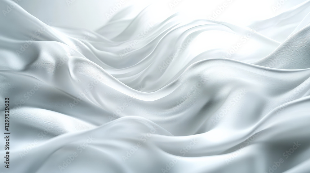 Fototapeta premium The white silk satin is as smooth as milk